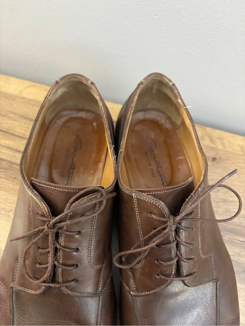 Santoni Oxford Leather Dress Shoes Made in Italy Men’s